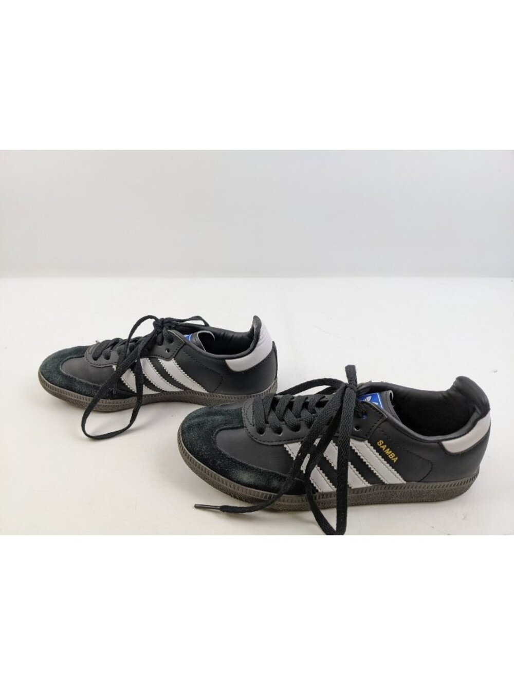 Adidas Samba Men Size 5.5 Black Leather Shoes Casual Comfort Walking Sneakers